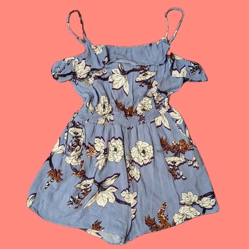 Every floral spaghetti strap romper size medium